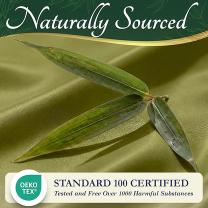 DECOLURE 100% Viscose Derived from Bamboo Sheets Full Size - Luxury 6 Pc Naturally Cooling Sheets, Ultra Soft Bed Set - Deep 17" Pockets, Durable Double Stitching, Oeko Tex Standard (Light Olive)