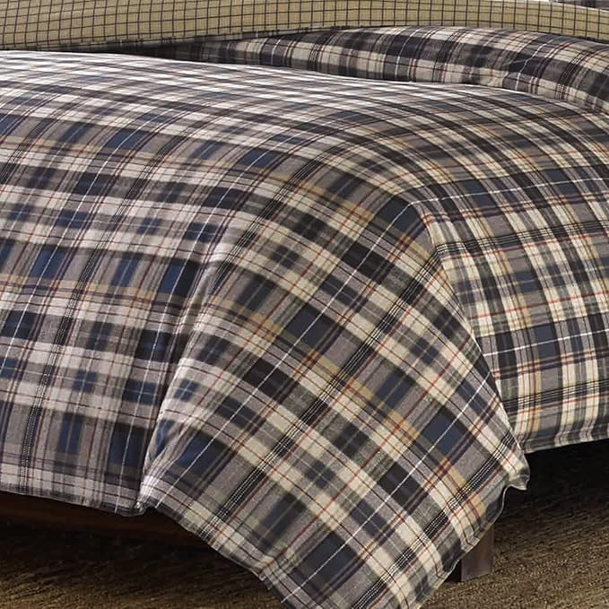 Eddie Bauer - King Comforter Set, Reversible Cotton Bedding with Matching Shams, Home Decor for All Seasons (Port Gamble Blue, King)