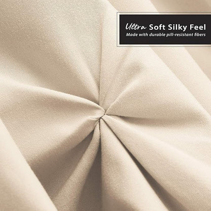 Nestl Beige Cream Bed Skirt Twin Size, Pinch Pleat Twin Bed Skirt, 14" Inch Drop Twin Bedskirt, Hotel Quality Beige Cream Bed Skirts, Microfiber Bedskirt for Twin Bed, Beige Cream Twin Bed Skirt