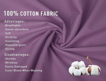 Sunflower Body Pillowcase 100% Cotton Long Pillow Cover/Case Envelope Closure 1 Pack, 20×54 inches Dark Purple, Soft and Breathable