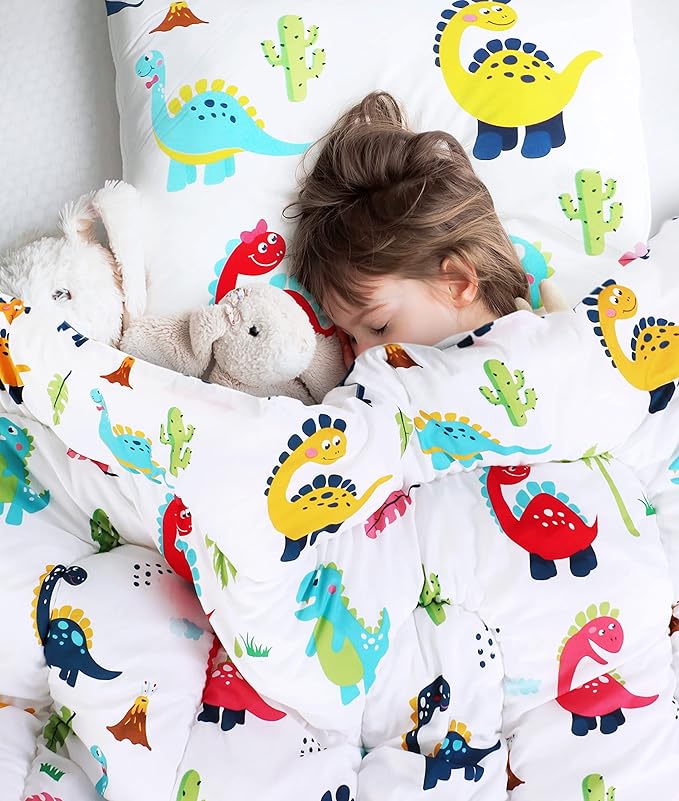 Utopia Bedding Dinosaur Kids Comforter Set with 2 Pillow Shams, 3 Piece Soft Microfiber Twin Bed Comforter with Pillow Shams, Printed Kids Bedding for Boys and Girls, Lightweight, Breathable,Easy Care