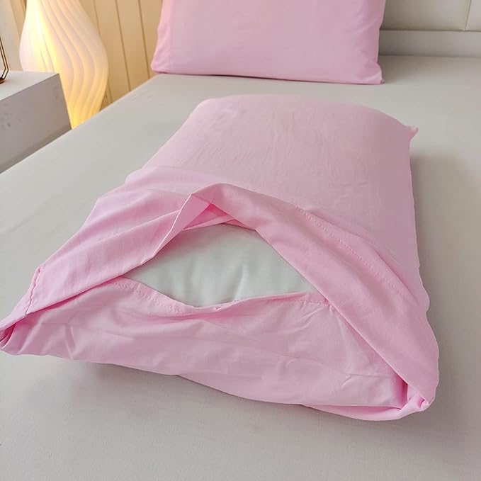SDIII 3PCS Pink Twin Comforter Set with 2 Pillowcases, Brushed Microfiber Blush Pink Comforter Twin Lightweight, Dusty Rose Bedding All Season