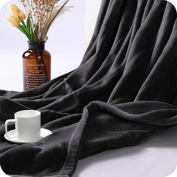 Electric Heated Blanket Queen Size 84"x90", with Dual Control Breathable & Luxurious Flannel, with 4 Heating Levels & 10 Hours Auto-Off, Fast Heating, Machine Washable, for Bedding -Dark Grey