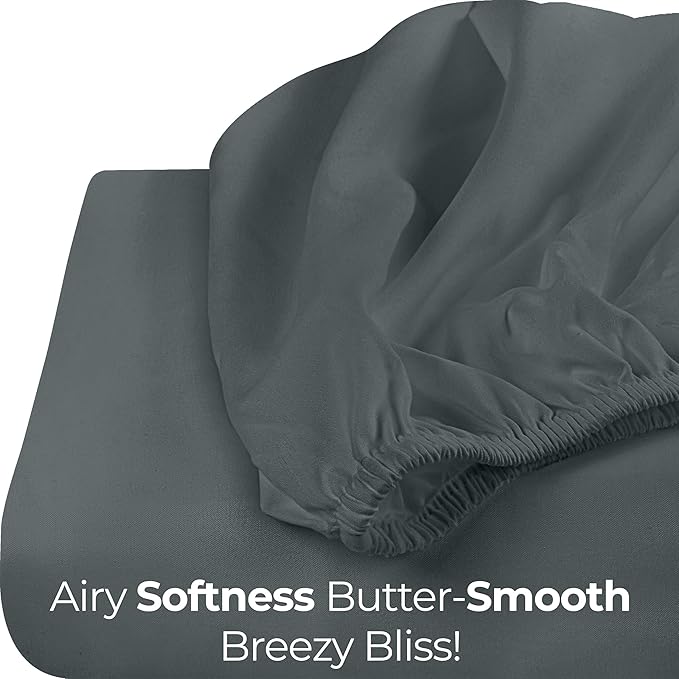 Utopia Bedding Queen Fitted Sheet - Bottom Sheet - Deep Pocket - Soft Microfiber - Shrinkage and Fade Resistant - Easy Care -1 Fitted Sheet Only (Grey)