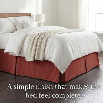 Southshore Fine Living, Inc. Hotel Quality California King Bed Skirt - 14" Drop, Elegant Pleated Design, Premium Dust Ruffle/Bed Skirt, Luxury Bed Skirt Cal King Size, Marsala (Terra Cotta)