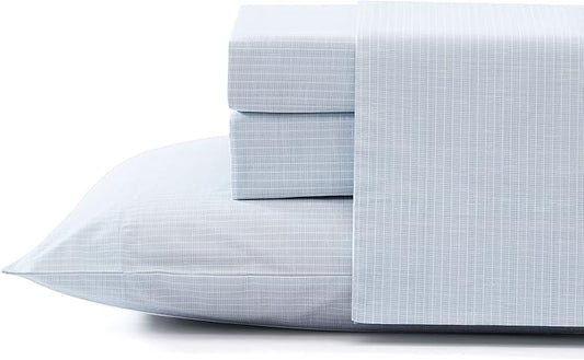 Tommy Bahama - Queen Sheets, Cotton Percale Bedding Set, Crisp & Cool, Stylish Bedding Set (Ala Moana Stripe Blue, Queen)