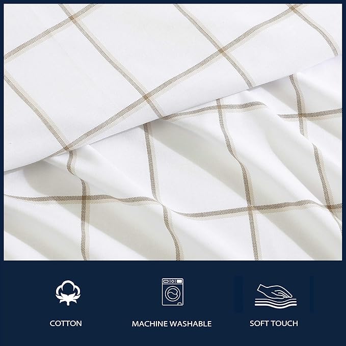 Nautica - Full Bed Sheets, Lightweight Cotton Percale Bedding Set with Matching Pillowcases, Crisp & Cool, Oeko-Tex Certified (Plot Beige)
