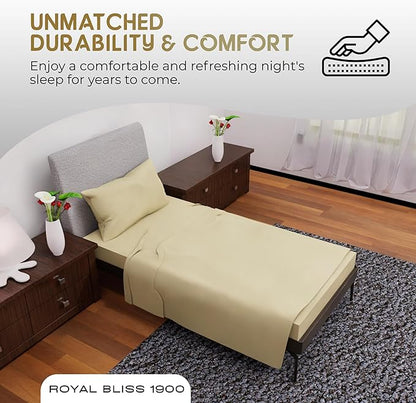 Twin XL Sheets Set - 3 Piece Bedding - Wrinkle Free, Fade Resistant, Double Brushed Microfiber - Deep Pockets/Easy Fit - 1800 Series Ultrasoft, Cooling Sheets (Tan)