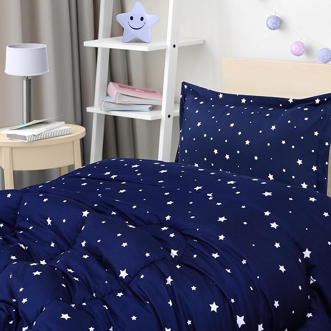 Utopia Bedding Star Kids Comforter Set with 2 Pillow Shams, 3 Piece Soft Microfiber Twin Bed Comforter with Pillow Shams, Printed Kids Bedding for Boys and Girls, Lightweight, Breathable,Easy Care