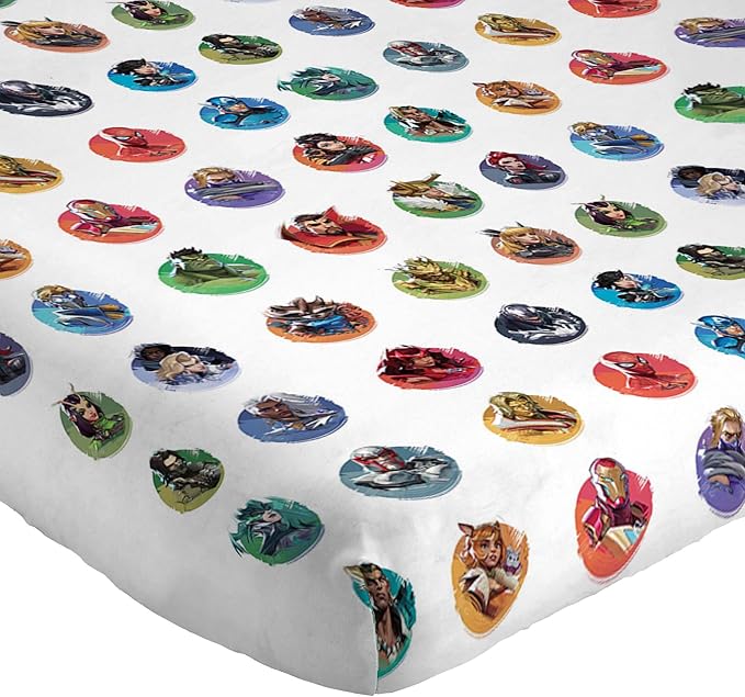 Jay Franco Kids Sheet Set with Fitted, Flat Sheets & Pillow Cover - Ultra-Soft Bedding with Pillowcase for Room Decor, Multi - Marvel Rivals, 4 Piece Queen