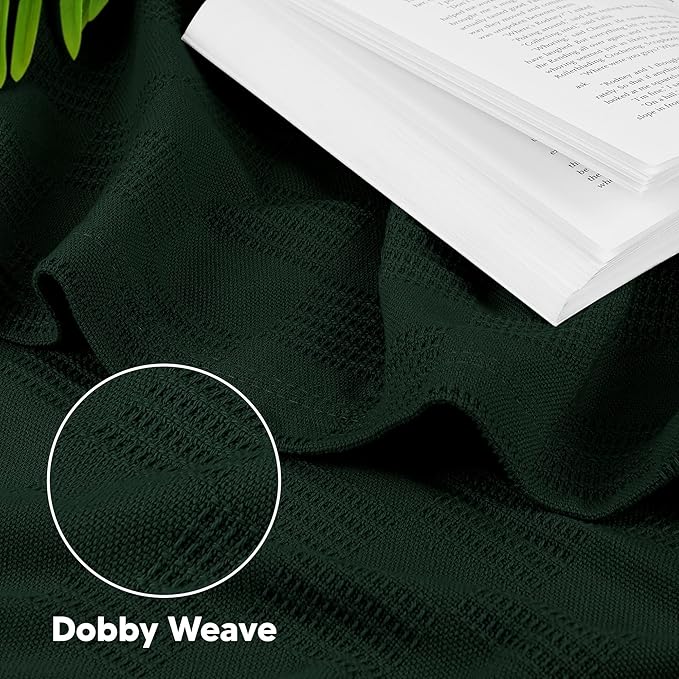 Utopia Bedding Forest Green 100% Cotton Blanket [King Size - 90x108 Inch] Lightweight, Soft and Breathable Thermal Blanket for All Seasons