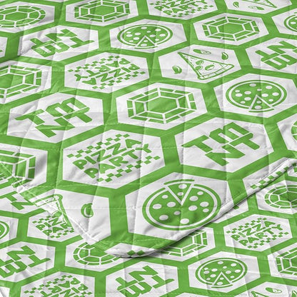 Northwest Nickelodeon Teenage Mutant Ninja Turtles Pizza Party Quilted Throw Blanket, Comfy Throw, Adults Boys Girls, Soft Lightweight Bedding for Bed, or Couch, 60 x 80 inches