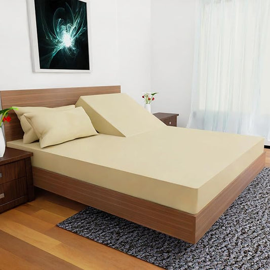Top Split Flex Head King Size Sheet Set - Egyptian Quality Ultra-Soft Bed Sheets | Double Brushed | Deep Pockets- Easy Fit - 4 Piece Set- Fade Resistant (Tan)