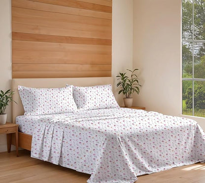 RUVANTI 100% Organic Cotton Sheets Split King, Percale Weave, GOTS Certified, 5-Piece Set, Deep Pocket 15", Crisp & Breathable, Soft Durable Bedding, Sábanas Algodón Orgánico – Obsessed Stems