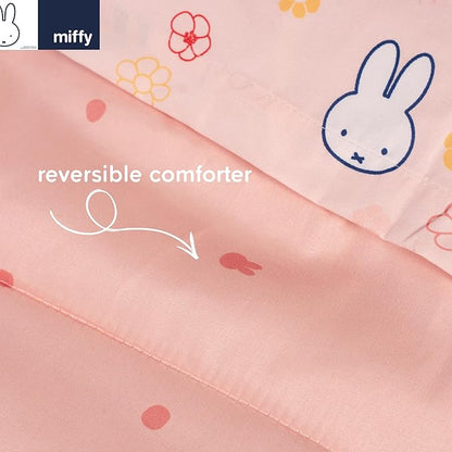 Miffy Bedding Set, Queen Size 7-Piece Super Soft Fluffy Reversible Comforter & Sheet Set with Sham, (100% Officially Licensed Product) By Franco Collectibles