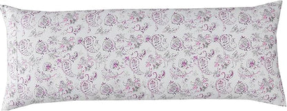 Elegant Comfort Ultra Soft 1-Piece Set Floral Print Pillowcases - 1500 Premium Hotel Quality Microfiber, Soft and Smooth Hidden Zipper Closure 1-Piece Pillow Covers - Body Pillowcase, Paisley Purple