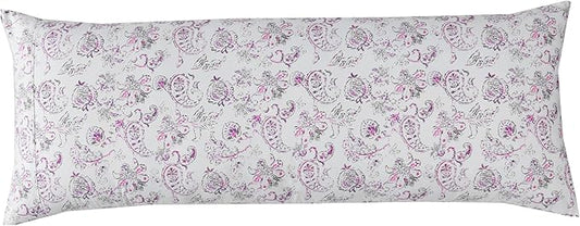 Elegant Comfort Ultra Soft 1-Piece Set Floral Print Pillowcases - 1500 Premium Hotel Quality Microfiber, Soft and Smooth Hidden Zipper Closure 1-Piece Pillow Covers - Body Pillowcase, Paisley Purple