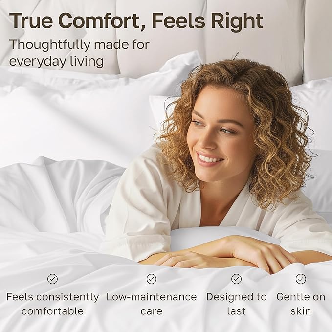 California Design Den Full Size Sheets Set - 500 Thread Count Sateen, Natural 100% Cotton Sheets, Fully Elasticized Deep Pockets for a Snug Fit, Breathable Bedding - Beige