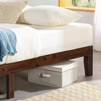 Mellow Naturalista Classic 12-Inch Solid Wood Platform Bed | Wooden Slats, No Box Spring Needed, Easy Assembly | Twin, Espresso