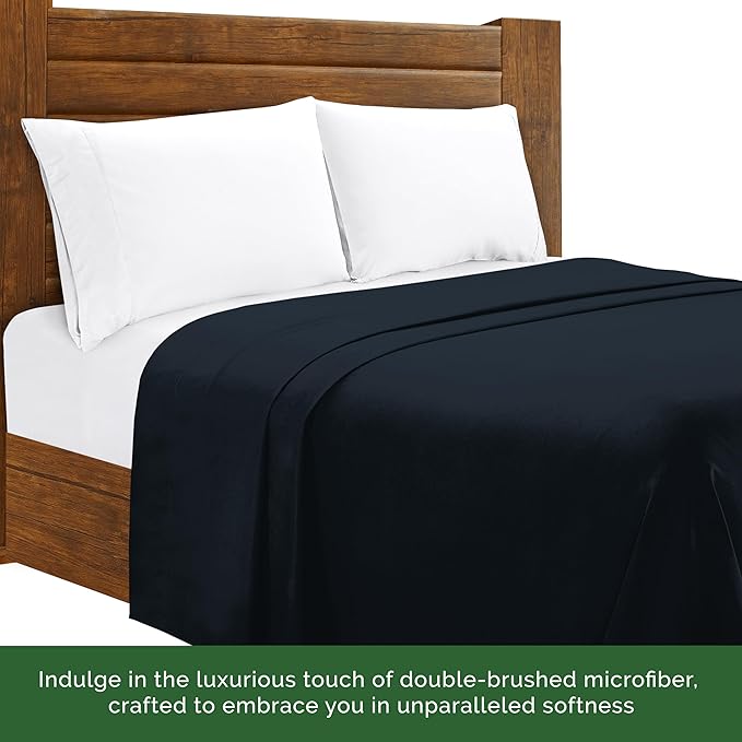 Luxury Flat Sheet on Amazon Elegant Comfort Wrinkle-Free 1500 Premier Hotel Quality 1-Piece Flat Sheet, King Size, Black