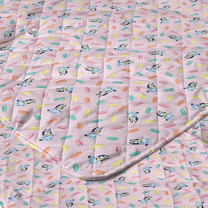 Northwest Bluey Balloon Celebration Quilted Throw Blanket – Official Cartoon Throw Blanket Featuring Bluey, for Adults Boys Girls Bed, Couch, or Playroom, 60 x 80 Inches