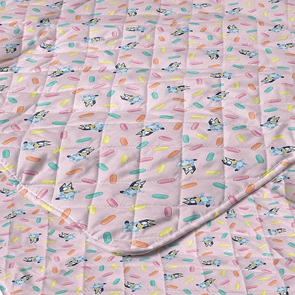 Northwest Bluey Balloon Celebration Quilted Throw Blanket – Official Cartoon Throw Blanket Featuring Bluey, for Adults Boys Girls Bed, Couch, or Playroom, 60 x 80 Inches
