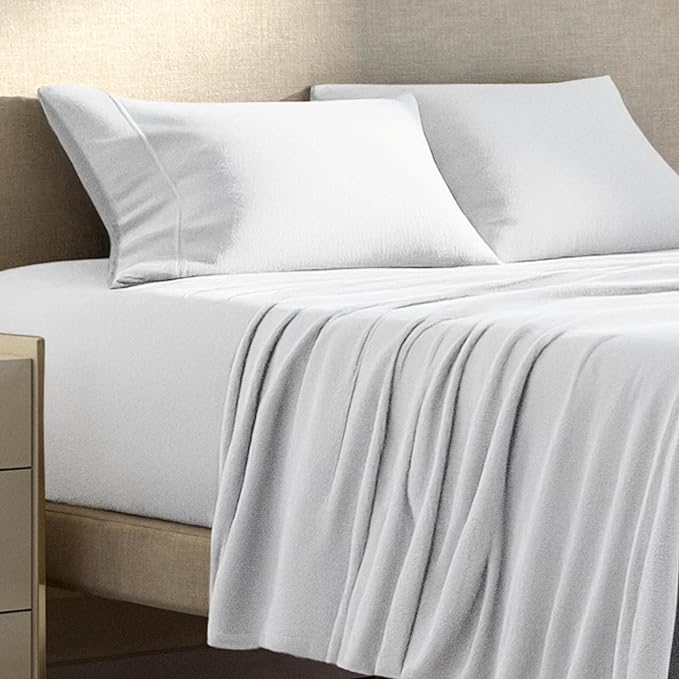 Bare Home Super Soft Fleece Sheet Set - Twin Size - Extra Plush Polar Fleece, No-Pilling Bed Sheets - All Season Cozy Warmth (Twin, White)