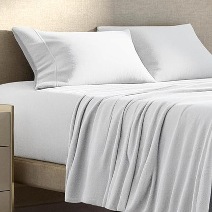 Bare Home Super Soft Fleece Sheet Set - Twin Size - Extra Plush Polar Fleece, No-Pilling Bed Sheets - All Season Cozy Warmth (Twin, White)