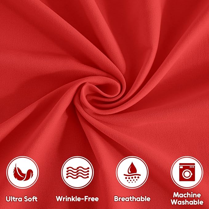 Full Size Bed Sheets Set, 4 Pieces Hotel Luxury Soft Microfiber Bed Sheets Set, Up to 16" Deep Pockets, Oeko-Tex Sheets with Elastic, Breathable, Wrinkle Free (Red, Full)
