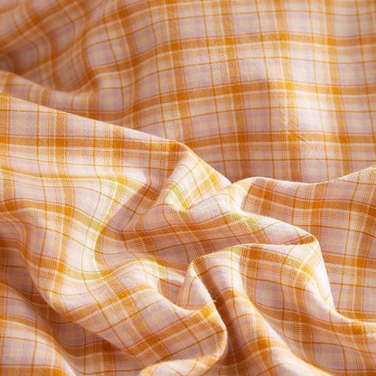 HighBuy Orange Gingham Comforter Set King for Men Boys Chic Modern Grid Plaid Comforter Set 3 Pieces Soft Fluffy Checkered Pattern Comforter with 2 Pillowcases Farmhouse Gingham Bedding Set