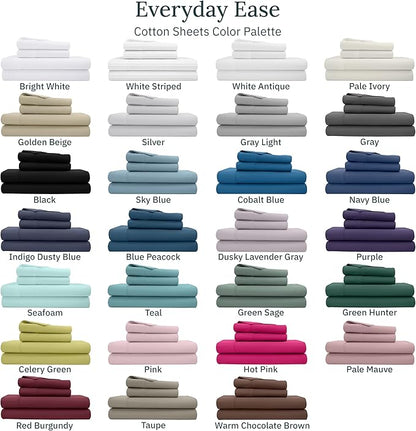 California Design Den Natural 100% Cotton Sheets, Full Size Sheets Set, 400 Thread Count Sateen Bedding, Deep Pockets with All-Around Elastic for a Snug Fit, Durable Bed Set - Grey