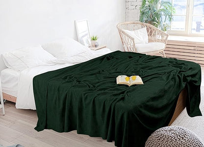 Utopia Bedding Forest Green 100% Cotton Blanket [Queen Size - 90x90 Inch] Lightweight, Soft and Breathable Thermal Blanket for All Seasons