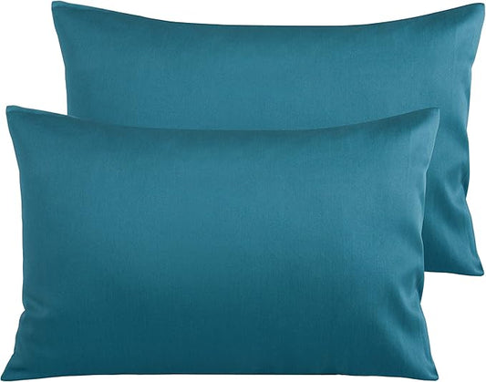 NTBAY Egyptian Cotton Queen Pillowcases - Set of 2, 500 Thread Count Cotton Pillowcases - Soft and Breathable Envelope Closure Pillow Cases - 20x30 Pillow Covers for Bed, Slate Blue