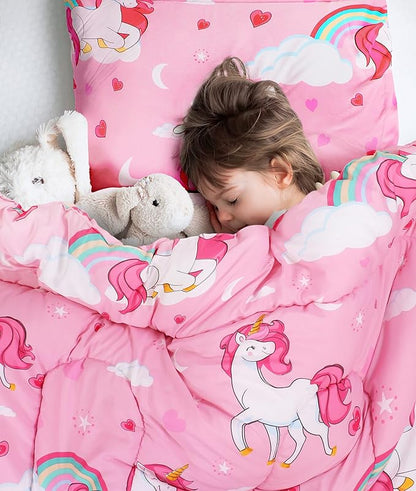 Utopia Bedding Unicorn Kids Comforter Set with 2 Pillow Shams, 3 Piece Soft Microfiber Twin Bed Comforter with Pillow Shams, Printed Kids Bedding for Boys and Girls, Lightweight, Breathable,Easy Care