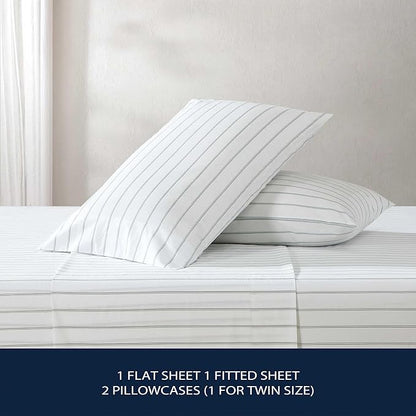 Nautica - Full Bed Sheets, Lightweight Cotton Percale Bedding Set with Matching Pillowcases, Crisp & Cool, Oeko-Tex Certified (Skippers Island Green)