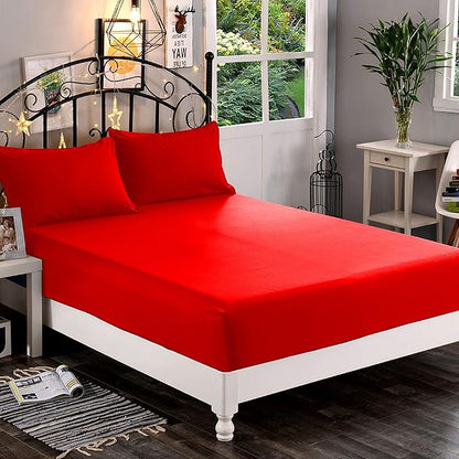 Elegant Comfort 1500 Premium Hotel Quality 1-Piece Fitted Sheet, Softest Quality Microfiber - Deep Pocket up to 16 inch, Wrinkle and Fade Resistant, Twin/Twin XL, Red