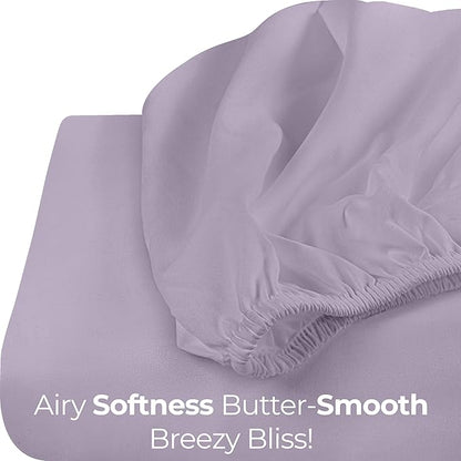 Utopia Bedding King Fitted Sheet - Bottom Sheet - Deep Pocket - Soft Microfiber - Shrinkage and Fade Resistant-Easy Care -1 Fitted Sheet Only (Lavender)