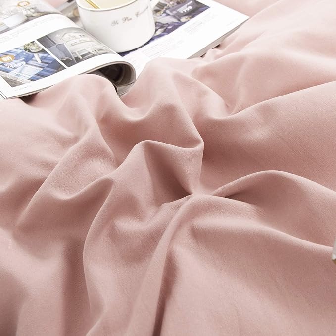 Houseri Pink Comforter Set - California King Size, Blush & Dusty Pink Bedding Comforter & Blanket Set