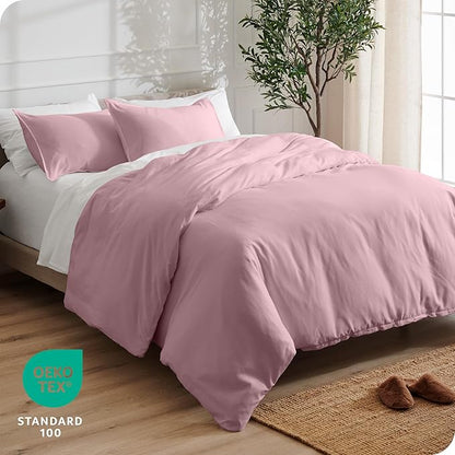 Bare Home Bedding Duvet Cover King Size - Premium 1800 Super Soft Collection - Lightweight, Cooling - Soft Breathable Bedding Duvet Cover (King, Dusty Pink)