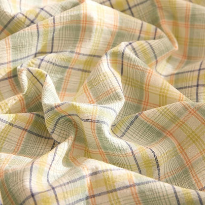 HighBuy Green Gingham Comforter Set Twin XL 3 Pieces Cute Grid Comforter Girls Checkered Plaid Comforter Set with 2 Pillowcases Fluffy Soft Grid Printed Pattern Farmhouse Gingham Bedding Set