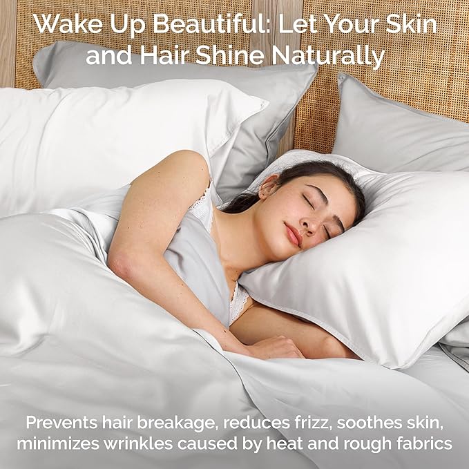 Viscose Bamboo Sheets King Size 4PC Set - Cooling Sheets for Hot Sleepers with Moisture Wicking Technology - Silky Soft 18 Inch Deep Pocket - White 76"x 80"