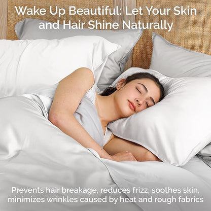 Viscose Bamboo Sheets King Size 4PC Set - Cooling Sheets for Hot Sleepers with Moisture Wicking Technology - Silky Soft 18 Inch Deep Pocket - White 76"x 80"