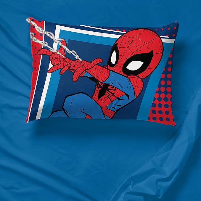 Jay Franco Marvel Super Hero Adventures Go Spidey 1 Pack Pillowcase - Double-Sided Kids Super Soft Bedding - Features Spiderman
