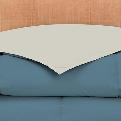Modern Threads Down Alternative Reversible Comforter Teal/Beige Twin