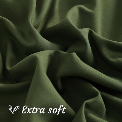 NTBAY King Pillow Cases Set of 2, 2 Pack Brushed Microfiber 20x40 Pillow Cases, Soft, Wrinkle, Fade, Stain Resistant Olive Green Pillow Cases with Envelope Closure, 20x40 Inches, Olive Green