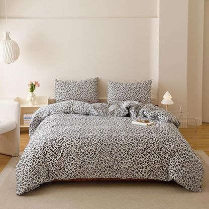 Cottonight Leopard Comforter Set King Animal Cheetah Print Bedding Set 3 Pieces Leopard Print Comforter Fluffy Soft Bedding Set Women Men King Comforter with 2 Pillowcases