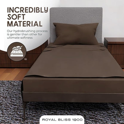 Twin Bedding Sets - 3-Pcs Set - Deep Pockets - Cooling Twin Bed Sheets - Soft and Breathable Twin Sheet Set -Twin Bedding for Luxurious Comfort - Bed Sheets Twin Size (Chocolate)