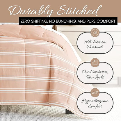 Linen Market Reversible King Size Comforter Set (3 Piece) - Bring Luxury Home with Our Soft and Lightweight Down Alternative Comforter King Set - This Includes Your King Comforter and 2 Pillow Shams