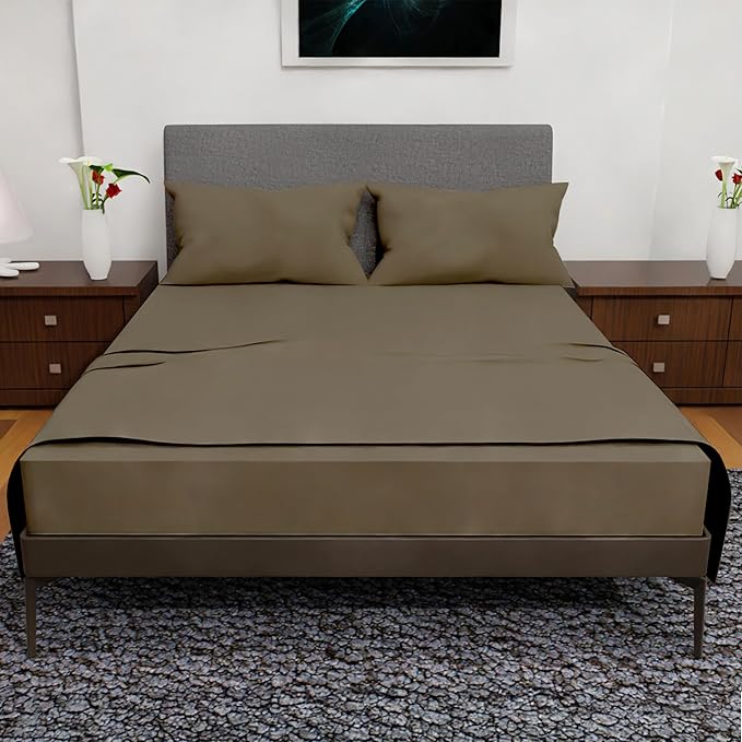 Full Size Bed Sheets – 4Pcs Bed Sheets Full Size Set, Deep Pocket, Double Brushed Microfiber, Fade Resistant, Soft & Breathable for Cozy and Comfortable Sleep(Taupe)
