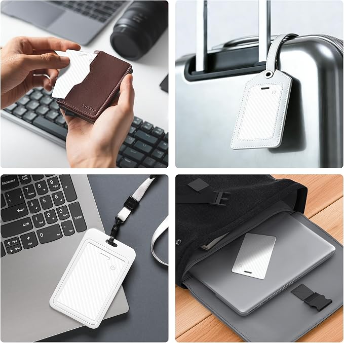 2-Pack Wallet Tracker Card [Apple MFi Certified] (iOS Only), Rechargeable Ultra-Thin Finder 0.07in Bluetooth Air Tracker Tags Smart Finder for Apple Find My IP68 Waterproof for Wallets, Passport,Bags